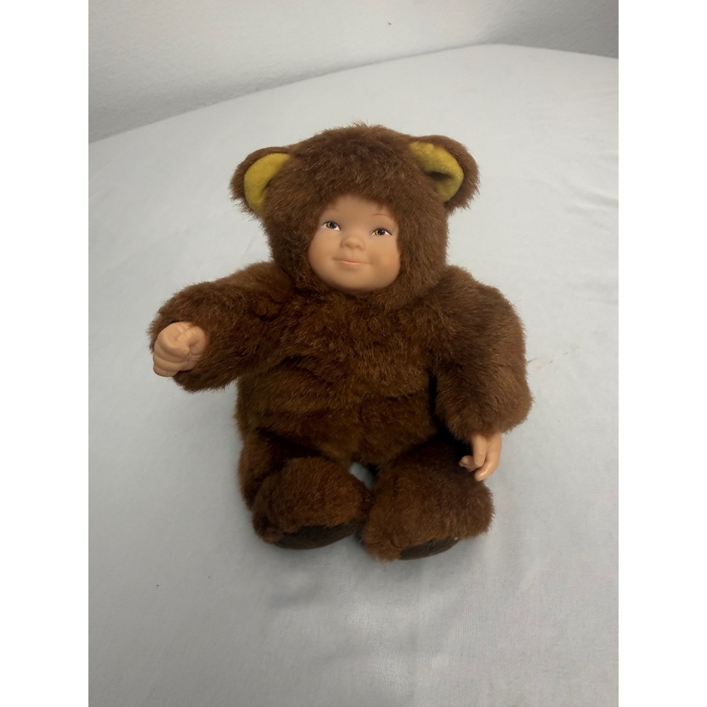 Anne Geddes Baby Doll Brown Bear Plush 1997 Unimax Toys Limited Vintage 7.5 Inch